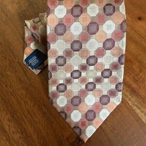 John Ashford Geometric Patterned Tie in Multicolor. 100%Silk.